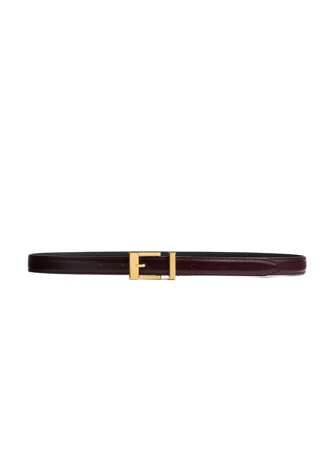 Manhattan Belt In Bordeaux Leather With Gold Manhattan Belt In Bordeaux Leather With Gold