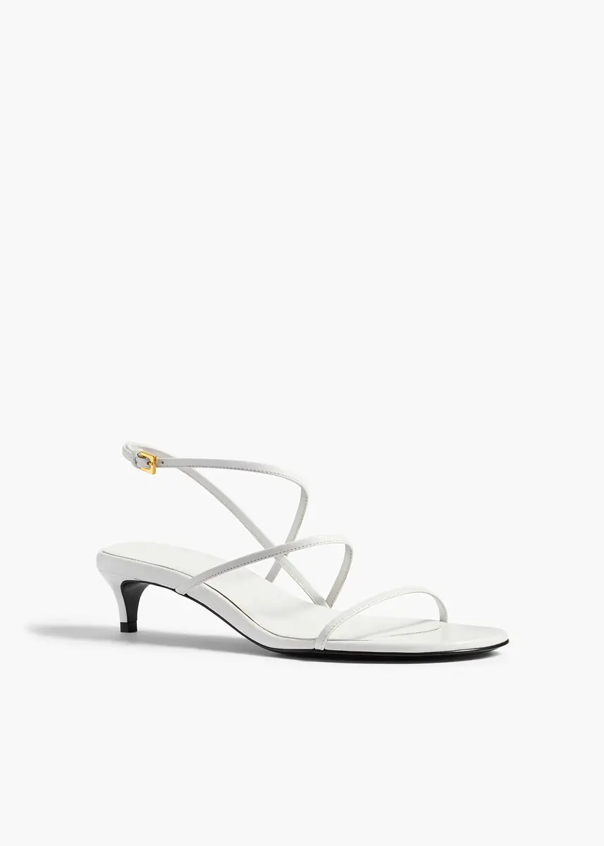 Khaite Loop Kitten Heel Sandal In Chalk Leather | Thumbnail 2 Khaite Loop Kitten Heel Sandal In Chalk Leather | Thumbnail 2