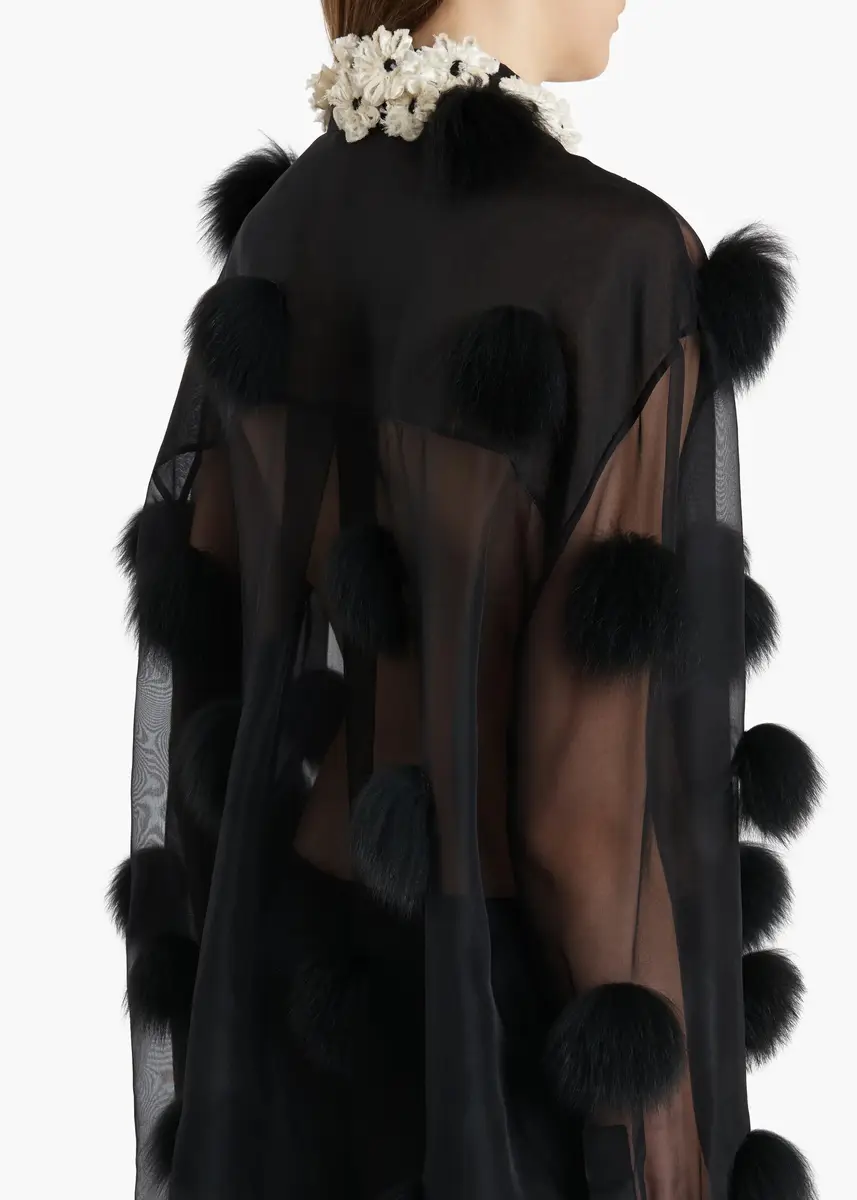 Khaite Naomi Top In Black With Fur Dot Embroidery | Thumbnail 6 Khaite Naomi Top In Black With Fur Dot Embroidery | Thumbnail 6