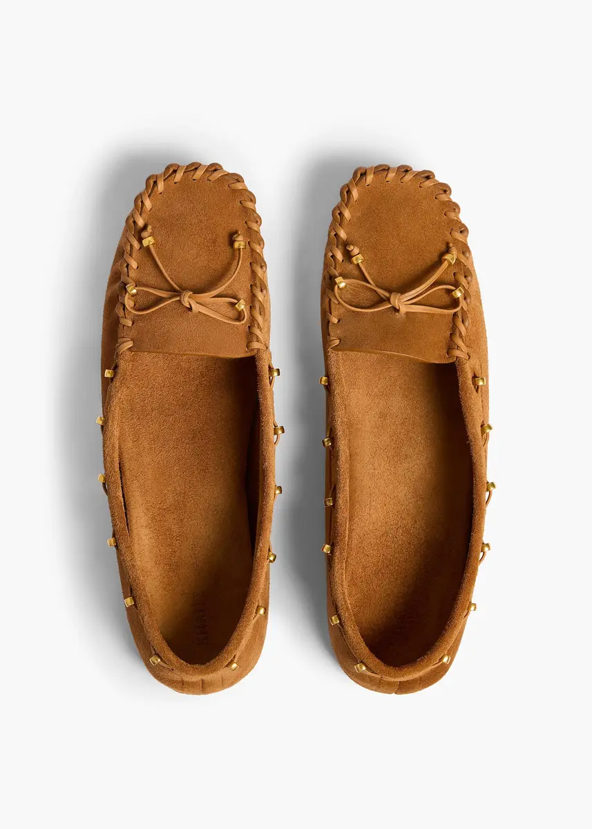 Khaite Milly Flat In Caramel Suede | Thumbnail 3 Khaite Milly Flat In Caramel Suede | Thumbnail 3