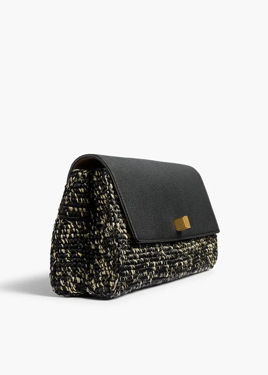 Khaite Audrey Clutch In Black And White Marled Raffia | Thumbnail 4 Khaite Audrey Clutch In Black And White Marled Raffia | Thumbnail 4