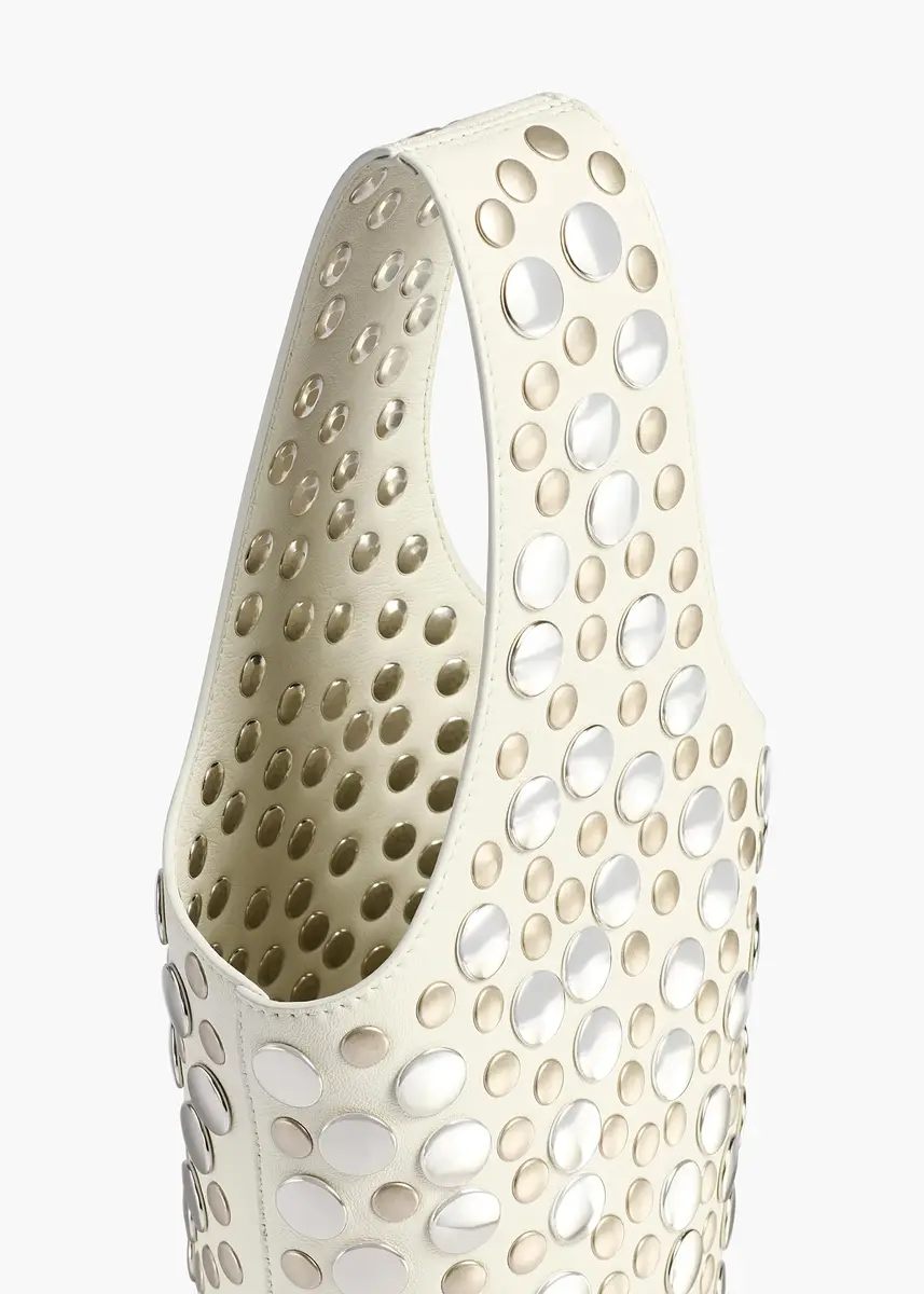 Khaite Livia Bag In Optic White Leather With Silver Studs | Thumbnail 3 Khaite Livia Bag In Optic White Leather With Silver Studs | Thumbnail 3