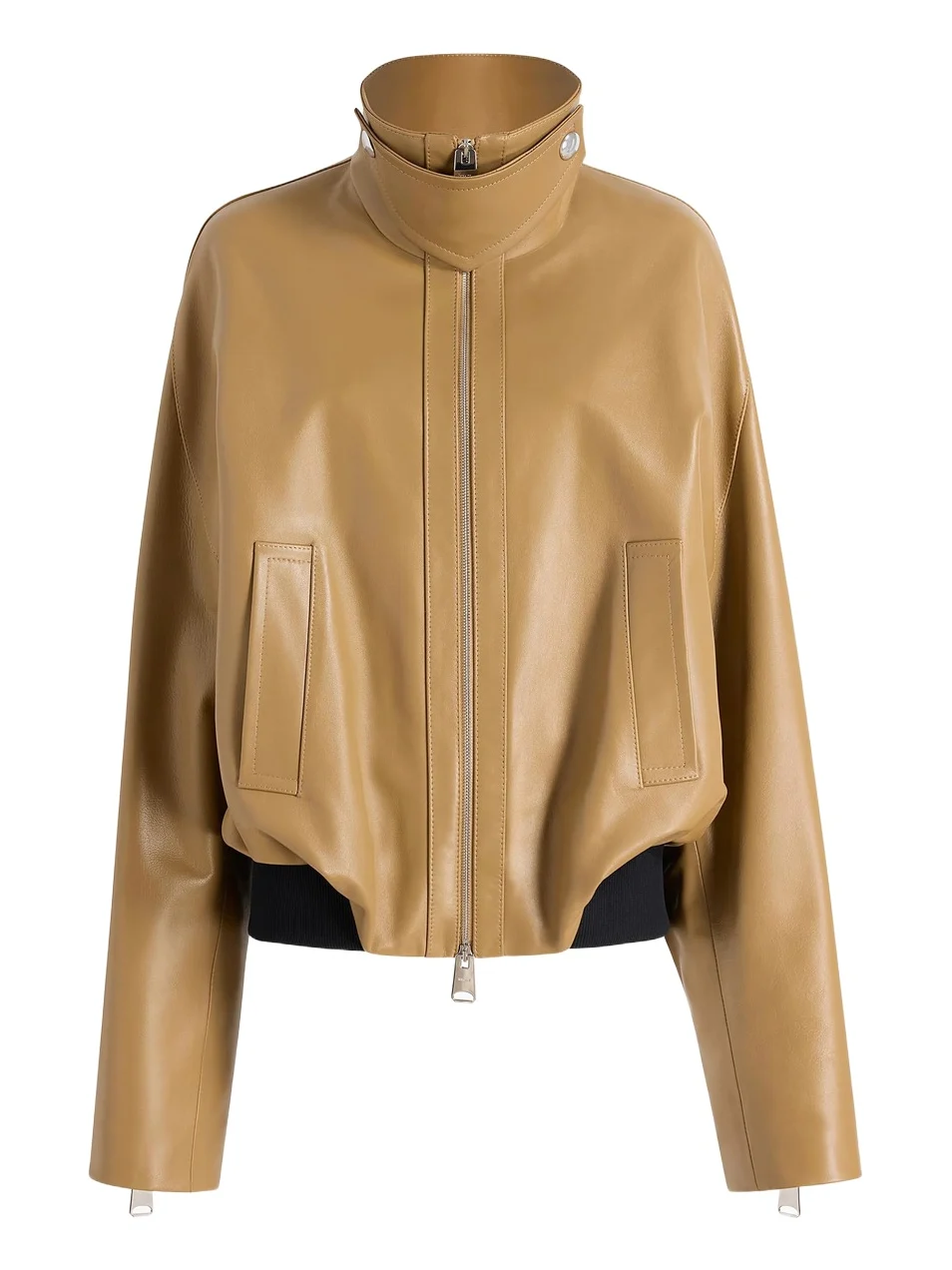 Khaite Hamett Jacket In Gold Ochre Leather