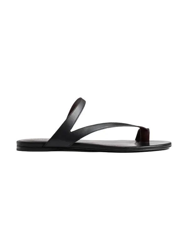 Aimee Flat Sandal In Black Leather
