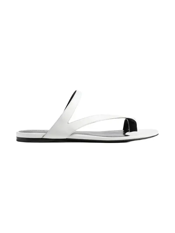 Aimee Flat Sandal In Optic White Leather