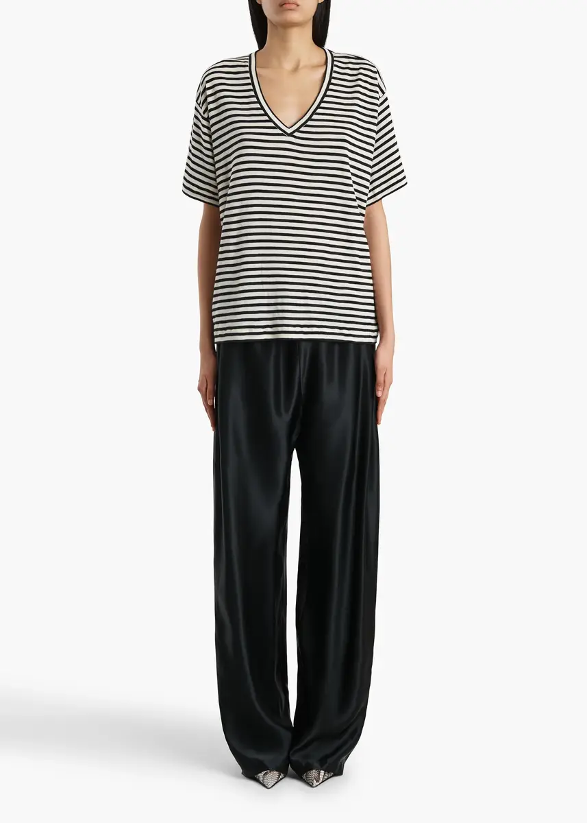Khaite Linda T-Shirt In Black And Off White | Thumbnail 2 Khaite Linda T-Shirt In Black And Off White | Thumbnail 2