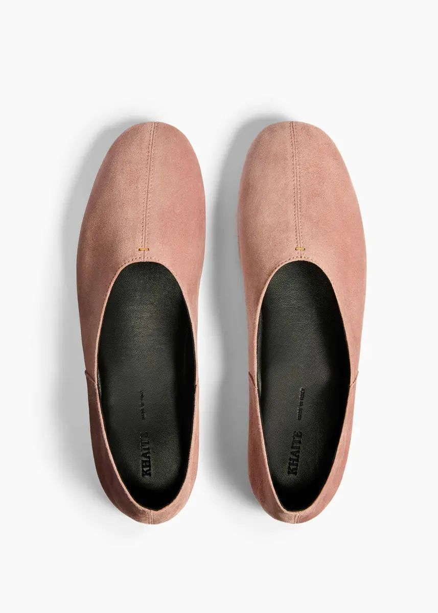 Khaite Jane Flat In Dusty Pink Suede | Thumbnail 3 Khaite Jane Flat In Dusty Pink Suede | Thumbnail 3
