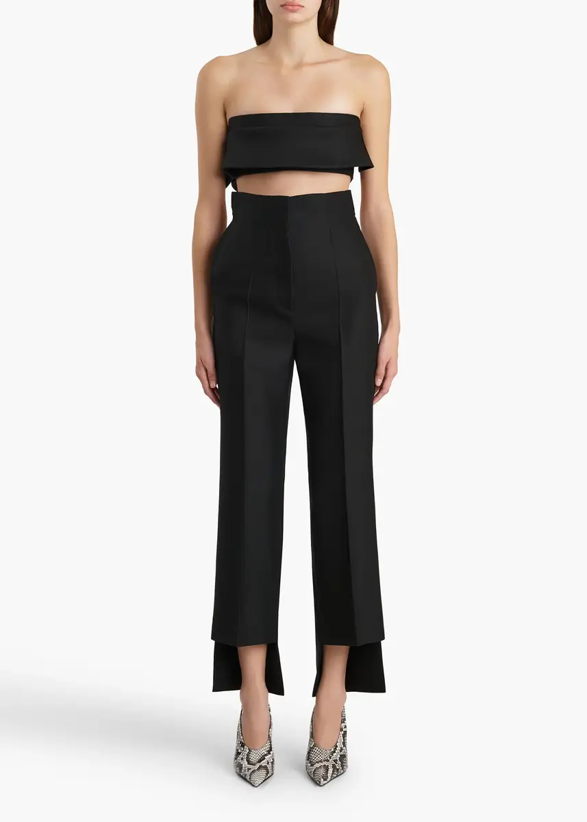 Khaite Rae Pant In Black Wool Silk | Thumbnail 2