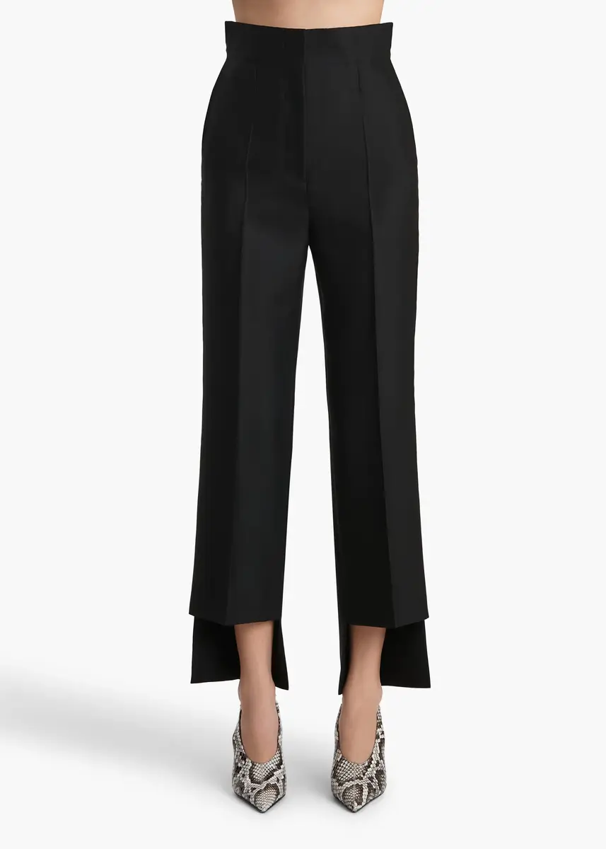 Khaite Rae Pant In Black Wool Silk | Thumbnail 3