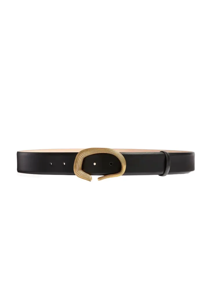 Khaite Santa Fe Belt In Black Leather | Image 1 Khaite Santa Fe Belt In Black Leather | Image 1