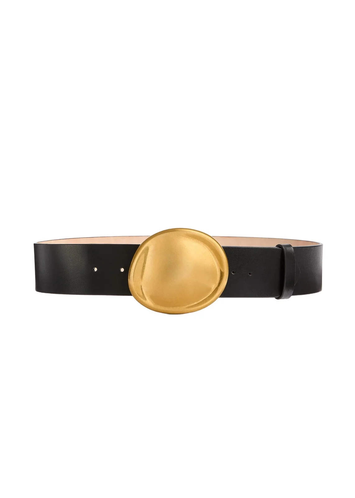 Keefe Belt In Black Leather With Gold