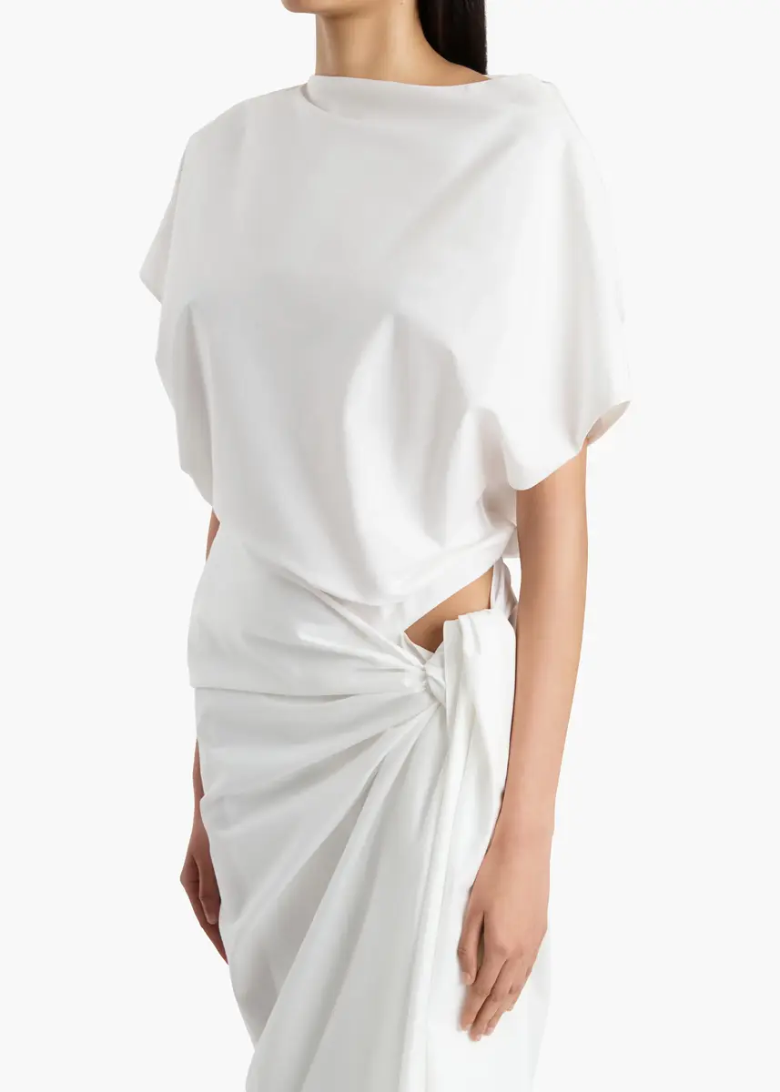 Khaite Fray Dress In Chalk | Thumbnail 4 Khaite Fray Dress In Chalk | Thumbnail 4