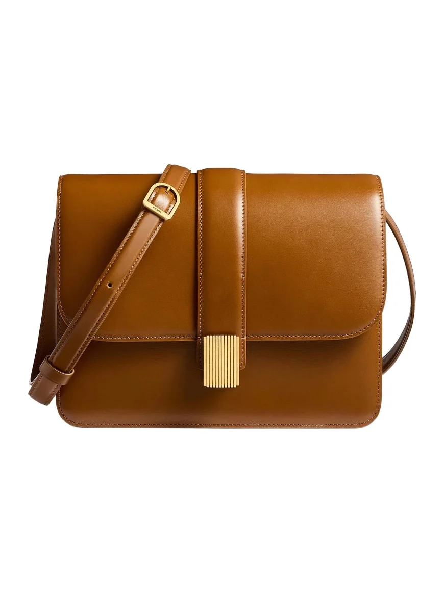 Blake Crossbody Bag In Dark Honey Leather