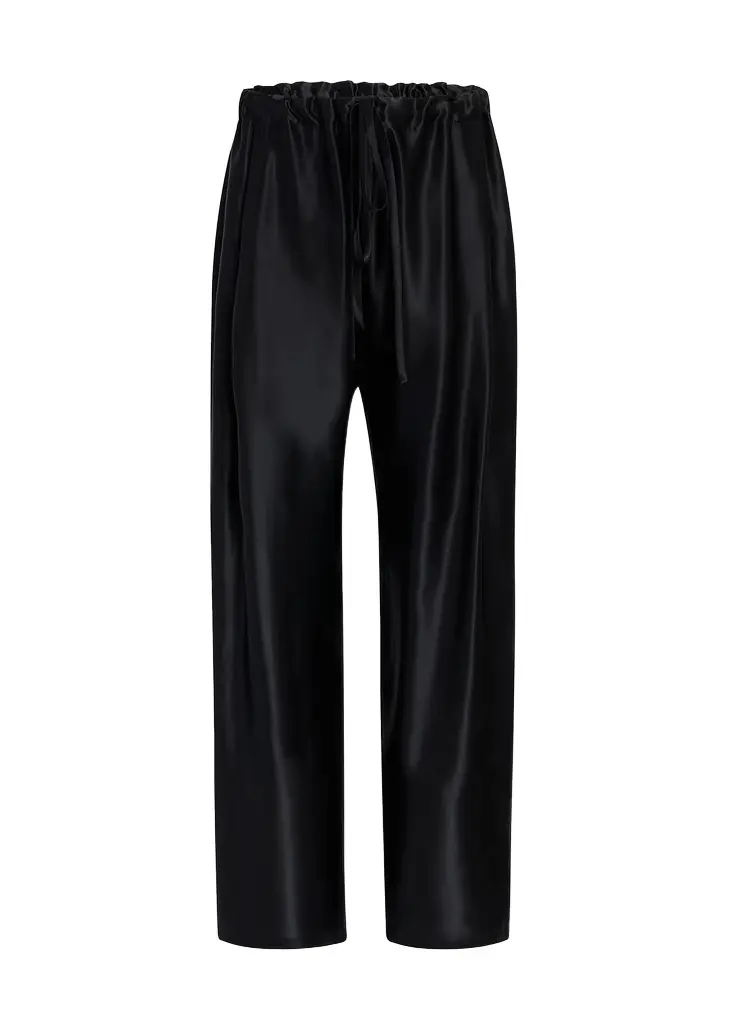 Khaite Rohen Pant In Black Satin | Image 1 Khaite Rohen Pant In Black Satin | Image 1