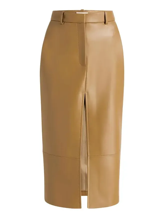 Anden Skirt In Golden Ochre Leather