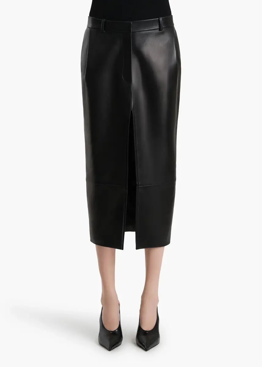 Khaite Anden Skirt In Black Leather | Thumbnail 3 Khaite Anden Skirt In Black Leather | Thumbnail 3