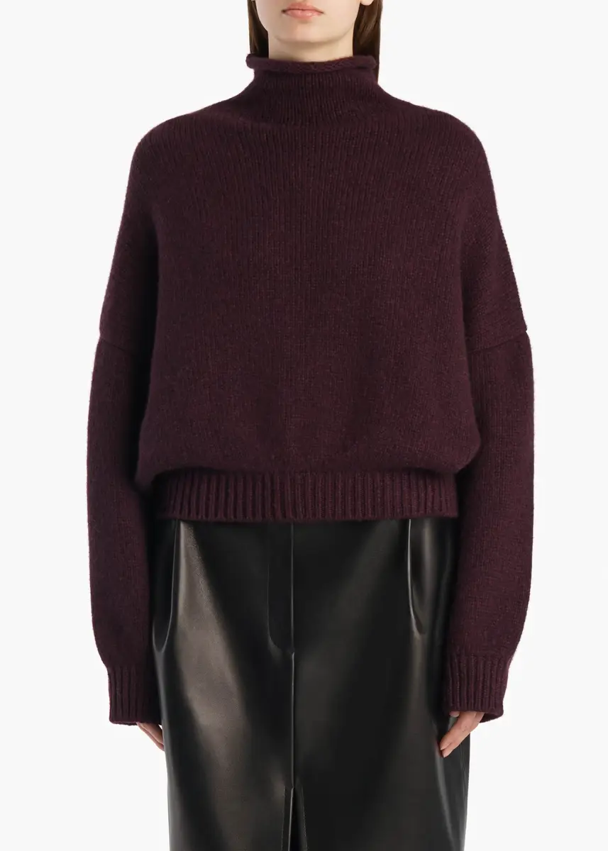 Khaite Juniper Sweater In Plum | Thumbnail 3 Khaite Juniper Sweater In Plum | Thumbnail 3