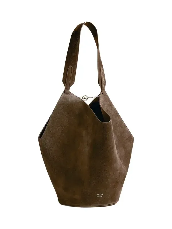 Small Lotus Tote In Cedar Suede Small Lotus Tote In Cedar Suede