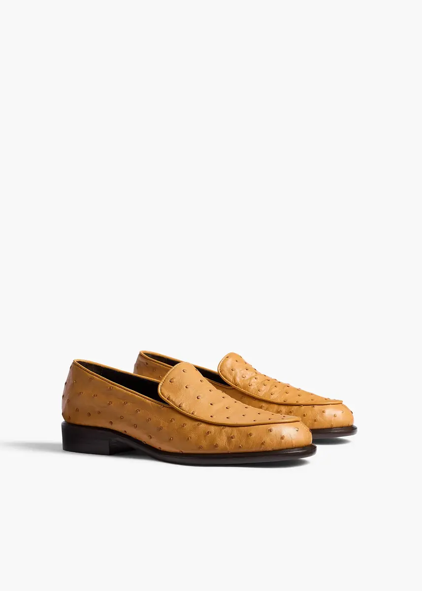 Khaite Miles Loafer In Chestnut Ostrich | Thumbnail 2 Khaite Miles Loafer In Chestnut Ostrich | Thumbnail 2
