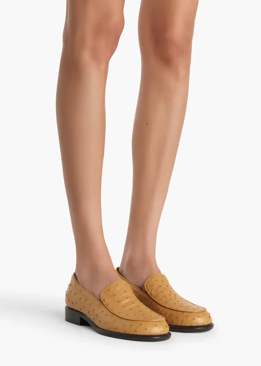 Khaite Miles Loafer In Chestnut Ostrich | Thumbnail 4 Khaite Miles Loafer In Chestnut Ostrich | Thumbnail 4