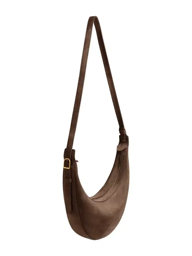 Khaite Small Augustina Crossbody Bag In Cedar Suede
