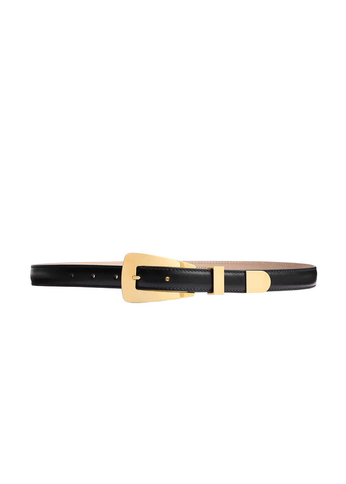 Small Lucca Belt In Black Leather With Gold Small Lucca Belt In Black Leather With Gold