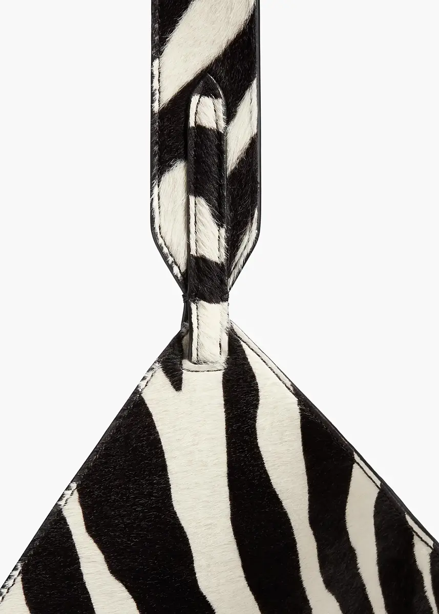 Khaite Small Lotus Tote In Zebra Print Haircalf And Black Suede | Thumbnail 4 Khaite Small Lotus Tote In Zebra Print Haircalf And Black Suede | Thumbnail 4