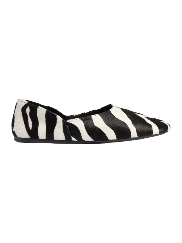 Jane Flat In Zebra Print Haircalf Jane Flat In Zebra Print Haircalf