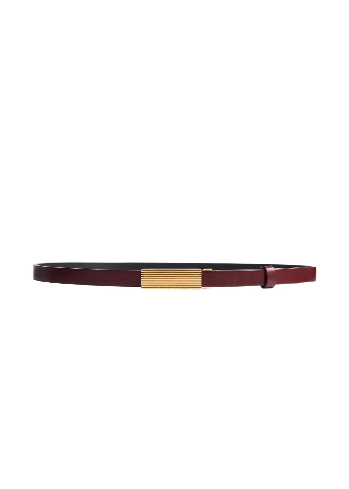 Empire Belt In Oxblood Leather With Gold Empire Belt In Oxblood Leather With Gold