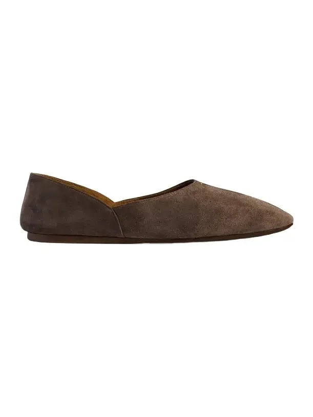 Jane Flat In Sable Suede