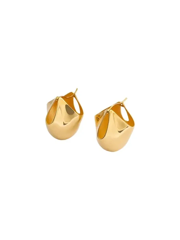 Medium Lotus Earrings In Gold