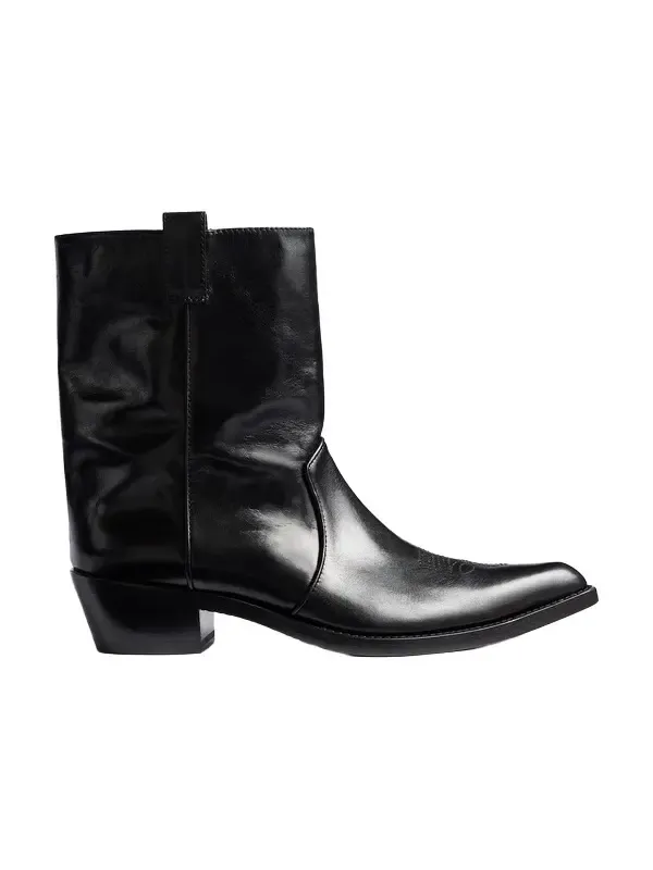 Clive Ankle Boot In Black Leather Clive Ankle Boot In Black Leather