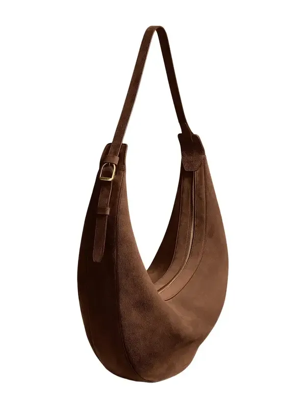 Khaite Augustina Hobo In Cedar Suede