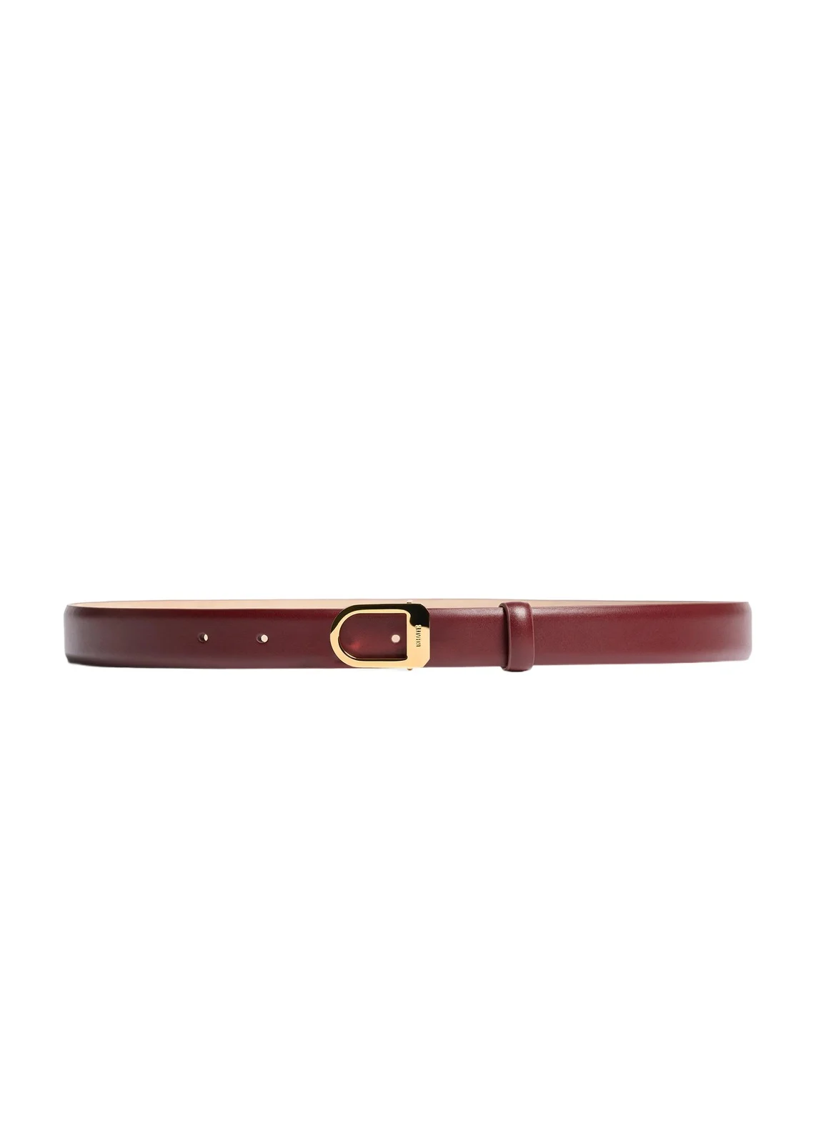 Saddle Belt In Oxblood Leather With Gold Saddle Belt In Oxblood Leather With Gold