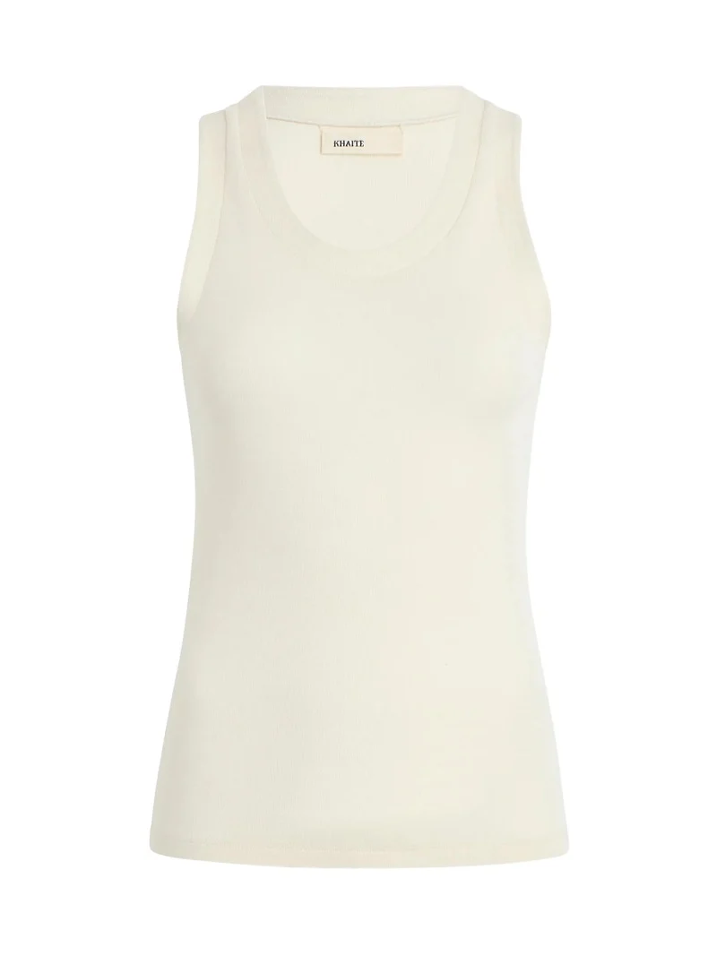 Khaite Isha Top In Cream Silk Cashmere Jersey