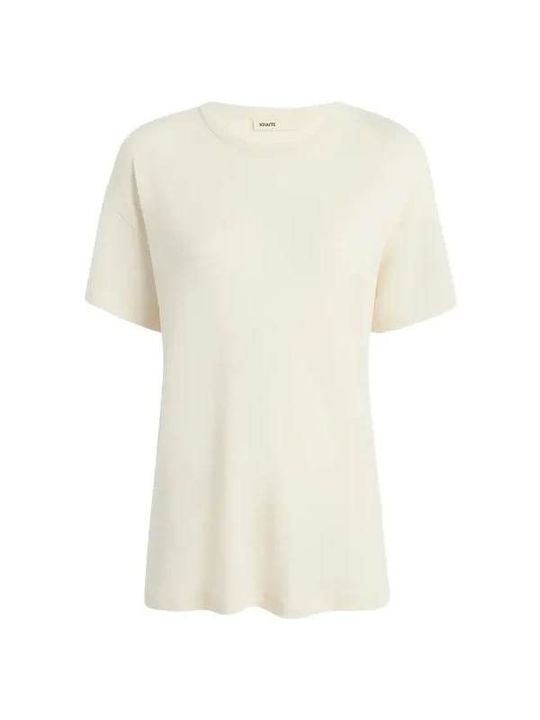 Maeve T-Shirt In Cream Silk Cashmere Jersey