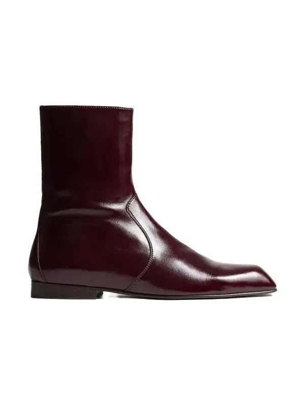 Colt Ankle Boot In Bordeaux Glazed Leather Colt Ankle Boot In Bordeaux Glazed Leather