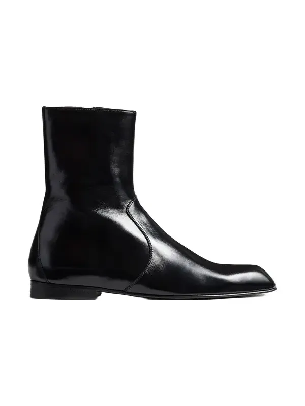Colt Ankle Boot In Black Glazed Leather Colt Ankle Boot In Black Glazed Leather