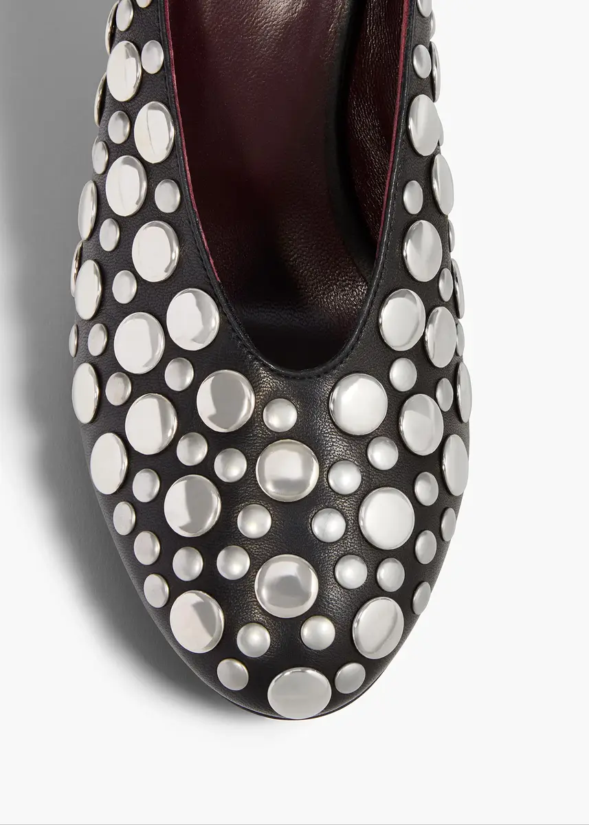 Khaite Cloak Wedge In Black Leather With Silver Studs | Thumbnail 4 Khaite Cloak Wedge In Black Leather With Silver Studs | Thumbnail 4
