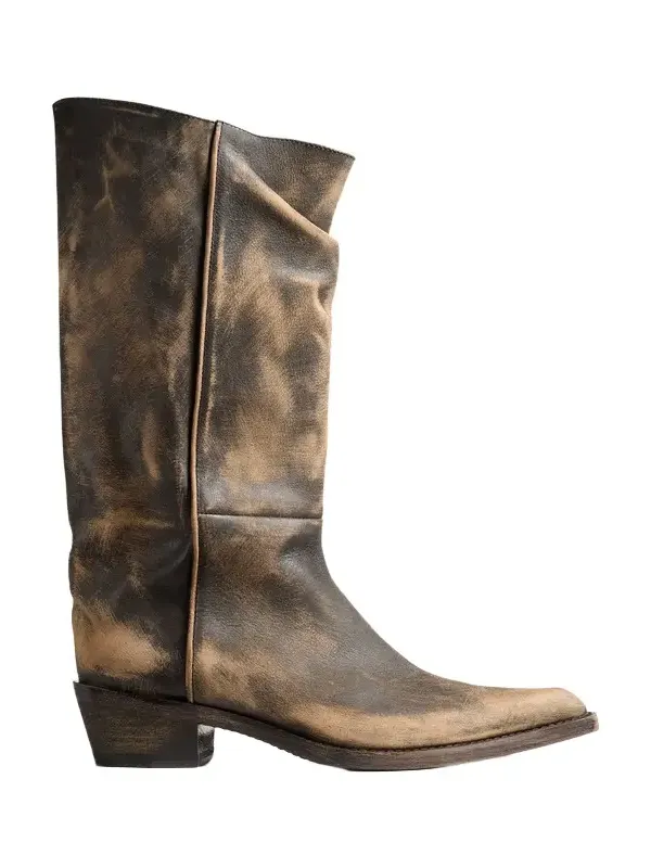 Khaite Clive Boot In Vintage Black Leather
