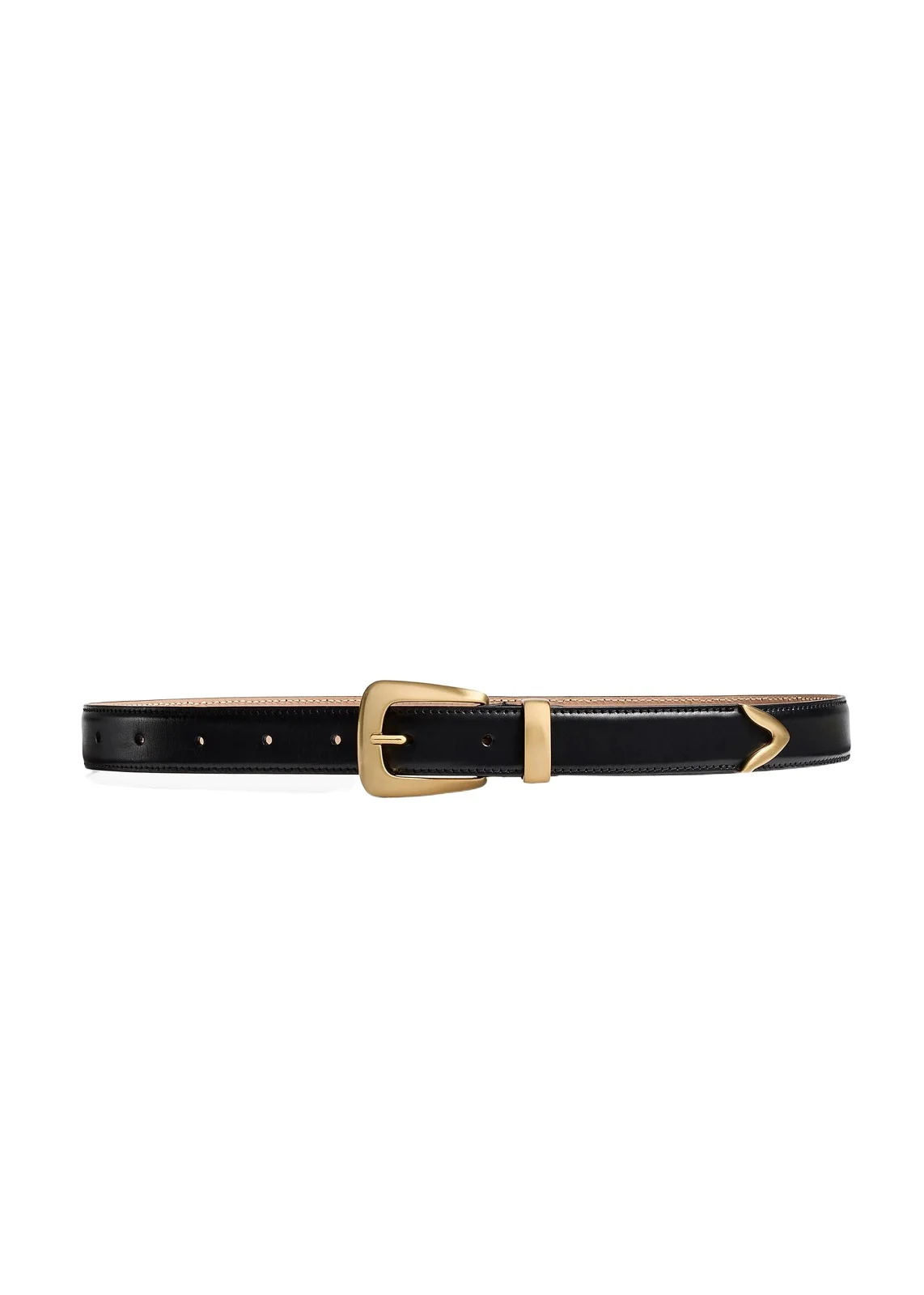 Benny Belt In Black Leather With Gold