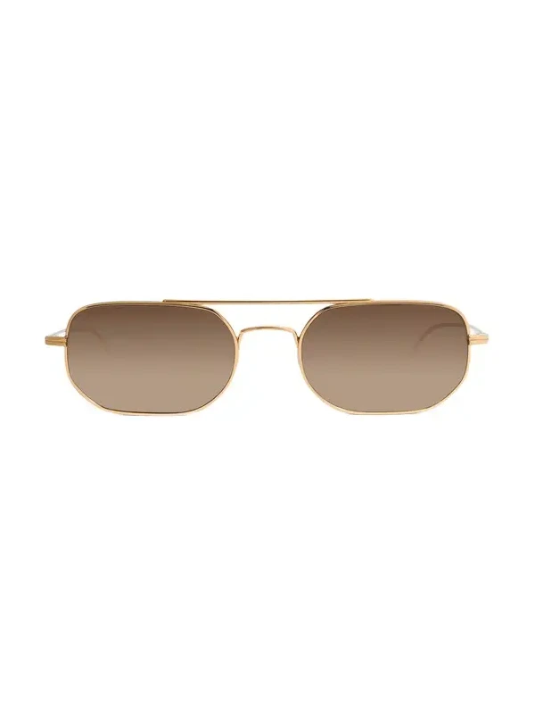Khaite X Oliver Peoples 1989C In Gold And Dark Brown Khaite X Oliver Peoples 1989C In Gold And Dark Brown