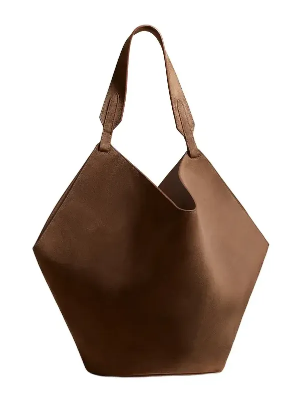 Khaite Medium Lotus Tote In Cedar Suede