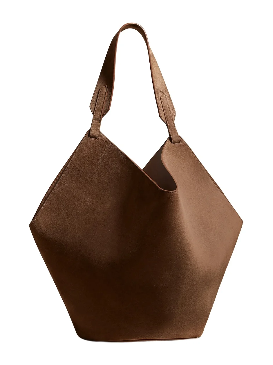 Medium Lotus Tote In Cedar Suede