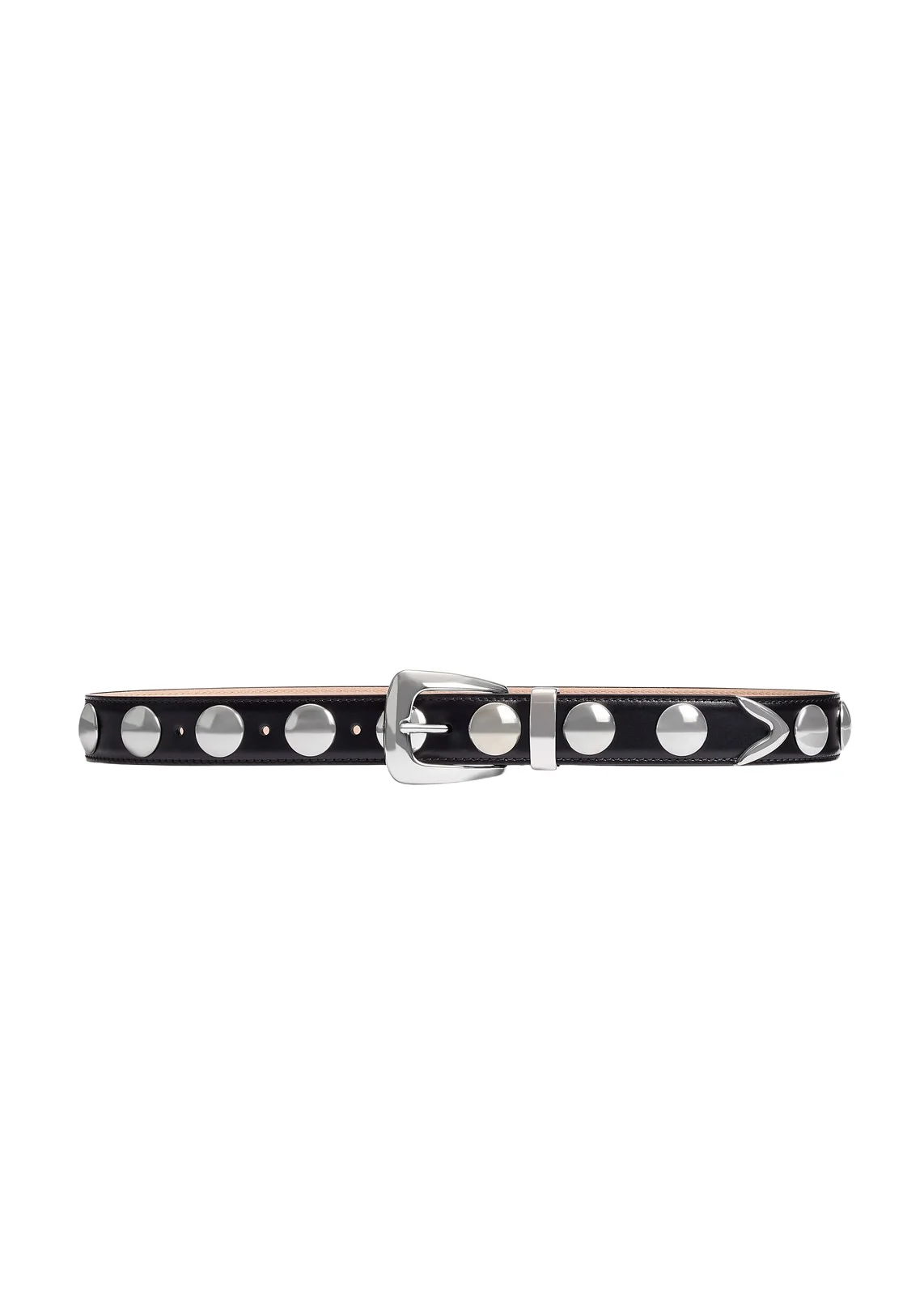Benny Belt With Studs In Black Leather And Silver Benny Belt With Studs In Black Leather And Silver