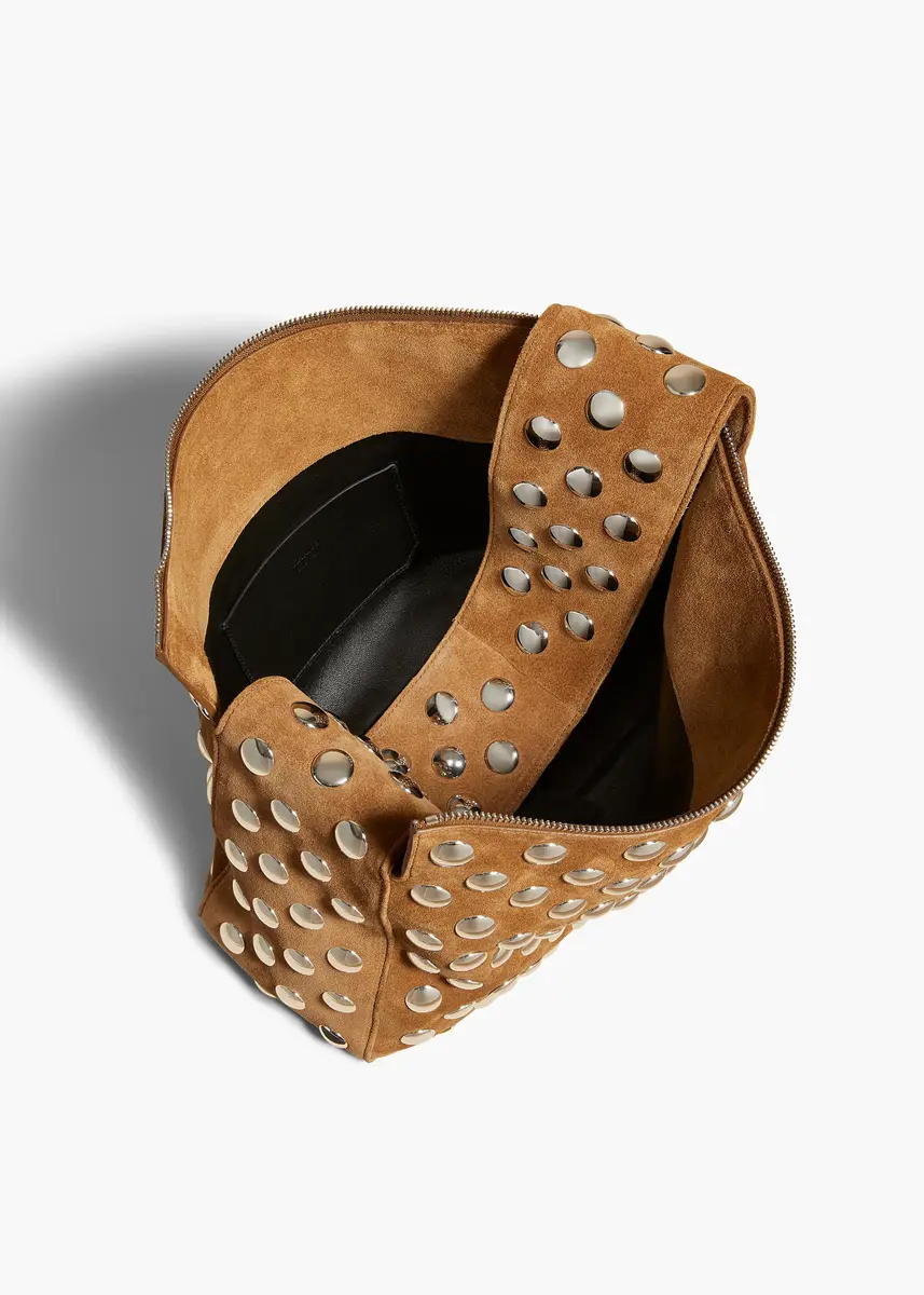 Khaite Elena Bag In Mud Suede With Studs | Thumbnail 3