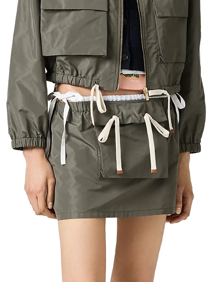 Miu Miu Women's Technical Fabric Mini Skirt | Thumbnail 2