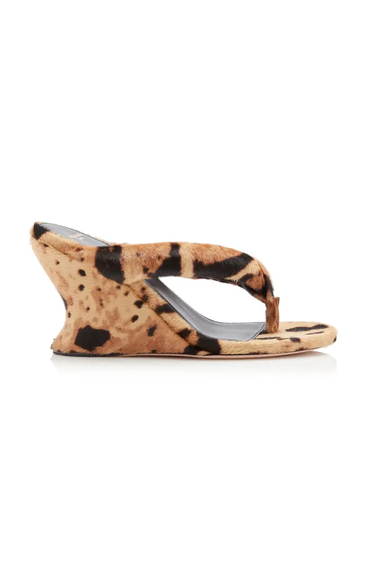Balenciaga Gaeta Pony Hair Wedge Sandals