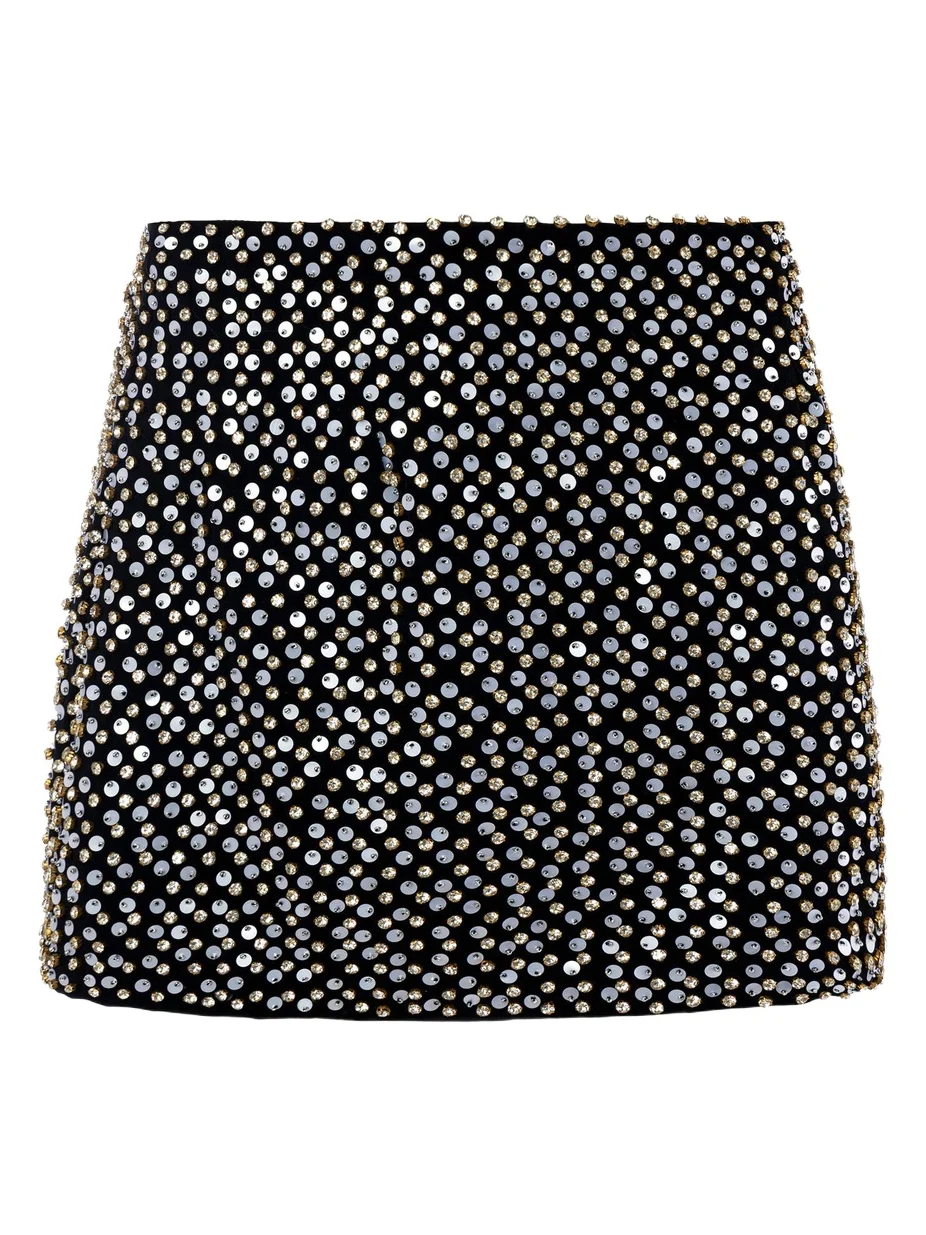 Nyx Constellation Bloom Embellished Suiting Mini Skirt