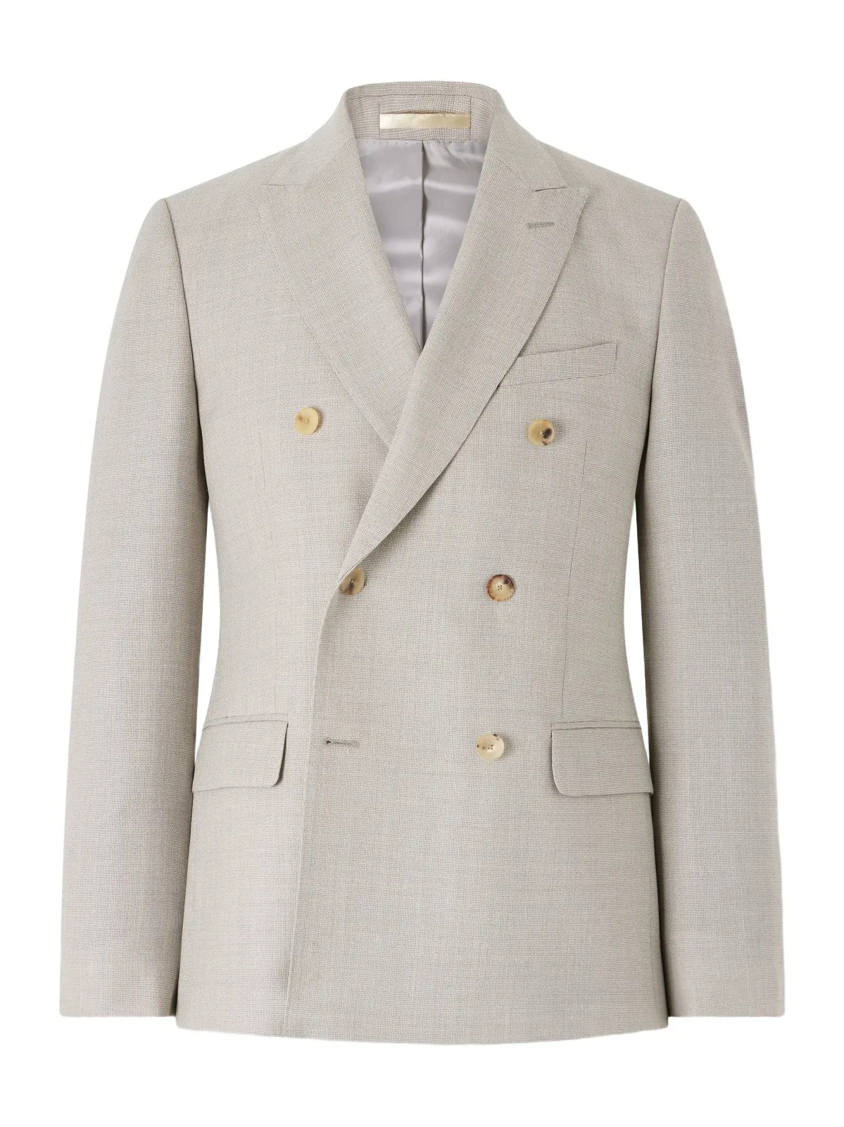 Double-Breasted Wool-Hopsack Suit Jacket - Men